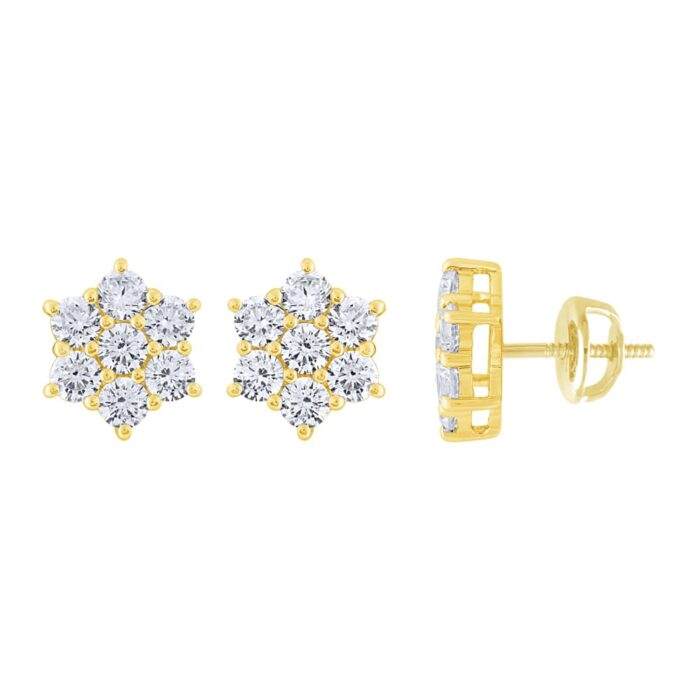 1.5 Ct. T.w. Diamond Stud Earrings - Ovani® In 22Kt Yellow Gold