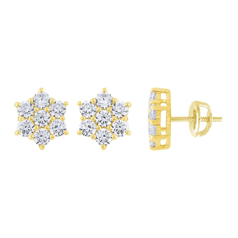 1.5 Ct. T.w. Diamond Stud Earrings - Ovani® In 22Kt Yellow Gold