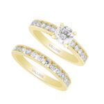 1 Ct. T.w. Diamond With Cubic Zirconia Center Semi-mount - Ovani® In 22Kt Yellow Gold