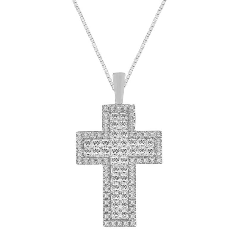 1.5 Ct. T.w. Diamond Cross Pendant - Ovani® In 18Kt Gold