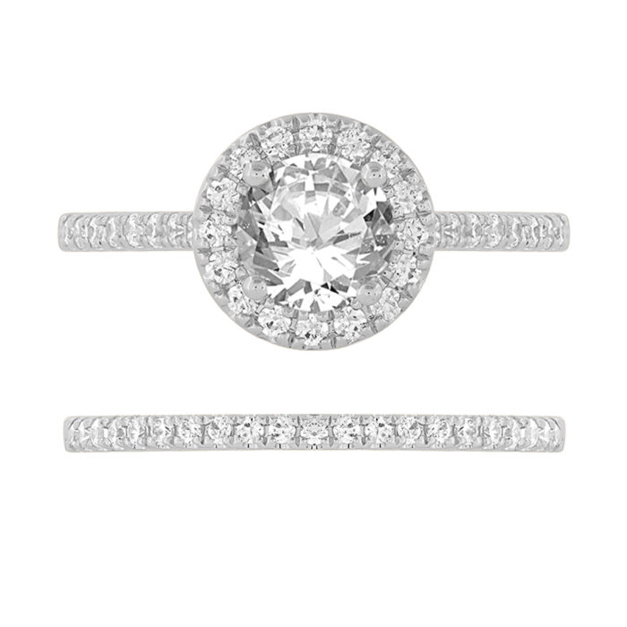0.5 Ct. T.w. Cubic Zirconia Center Semi-mount With CZ Center - Ovani® In 18Kt Gold