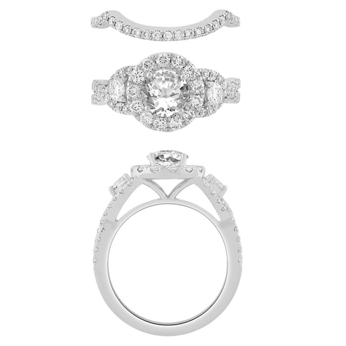 0.75 Ct. Center & 1.75 Ct. T.w. Diamond Bridal Set - Ovani® In 18Kt Gold