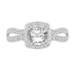 0.5 Ct. T.w. Cubic Zirconia Center Semi-mount With - Ovani® In 18Kt Gold