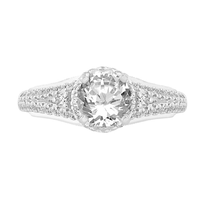 0.5 Ct. T.w.Cubic Zirconia Semi-mount - Ovani® In 18Kt Gold