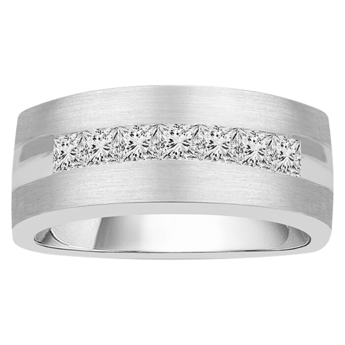 1 Ct. T.w. Diamond Princess Cut Men's Wedding Band - Ovani® In 18Kt Gold