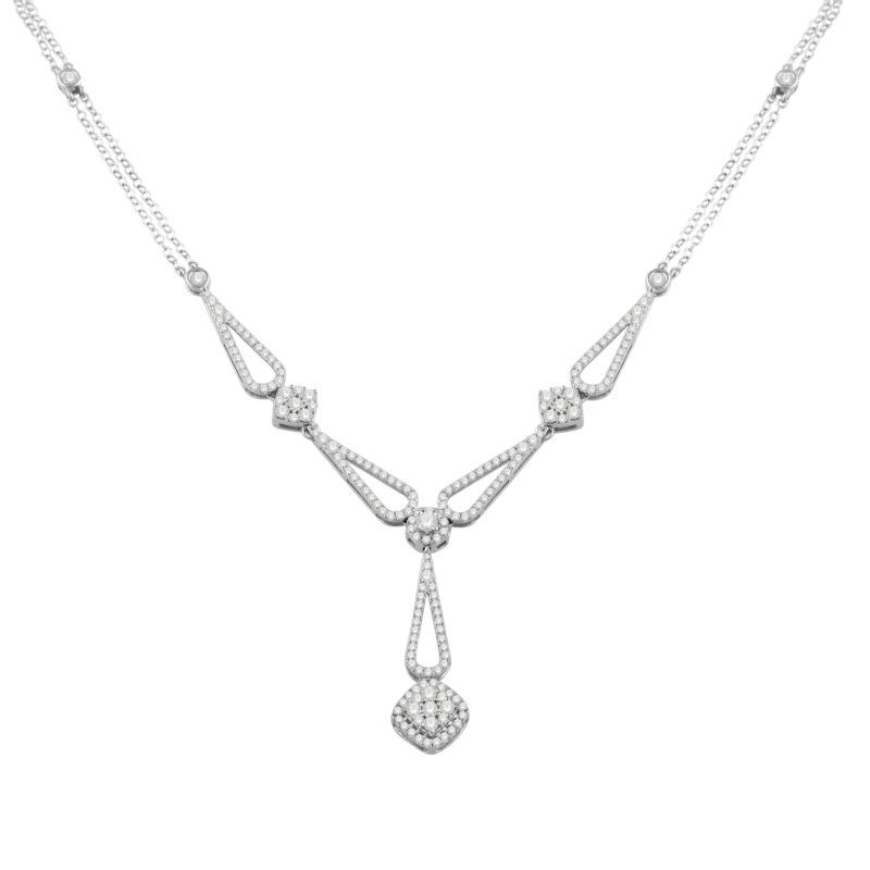 3 Ct. T.w. Diamond Halo Necklace - Ovani® In 18Kt Gold