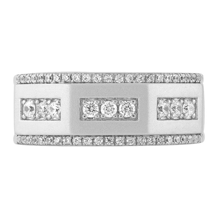 1/2 Ct. T.w. Diamond Channel Men Wedding Band - Ovani® In 18Kt White Gold