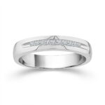 1/4 Ct. T.w. Diamond 10-stone Princess Cut Channel Men Wedding Band - Ovani® In 18Kt White Gold