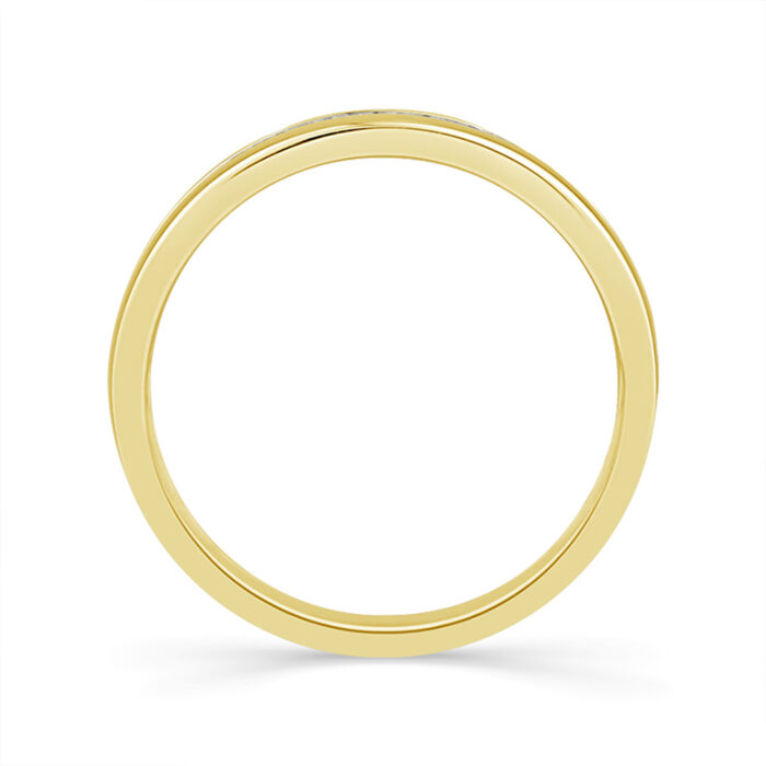 1/4 Ct. T.w. Diamond 10-stone Princess Cut Channel Men Wedding Band - Ovani® In 18Kt Yellow Gold