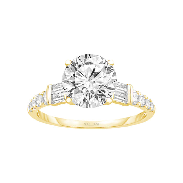 1/2 Ct. T.w. Cubic Zirconia Center Round Semi-mount - Ovani® In 18kt Yellow Gold