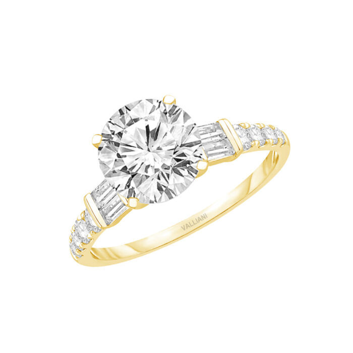 1/2 Ct. T.w. Cubic Zirconia Center Round Semi-mount - Ovani® In 18kt Yellow Gold
