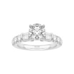 0.9 Ct. T.w. Cubic Zirconia Center Round Brilliant Cut Semi-mount Ring - Ovani® In 18Kt White Gold