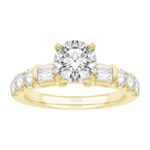 0.9 Ct. T.w. Cubic Zirconia Center Round Brilliant Cut Semi-mount Ring - Ovani® In 18Kt Yellow Gold