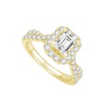 1 Ct. T.w. Cubic Zirconia Center Halo Split Shank Semi-mount Ring - Ovani® In 18Kt Yellow Gold