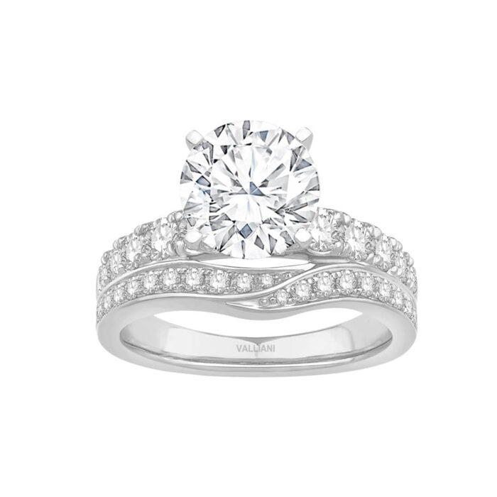 1 Ct. T.w. Cubic Zirconia Center Round Semi-mount - Ovani® In 18Kt White Gold