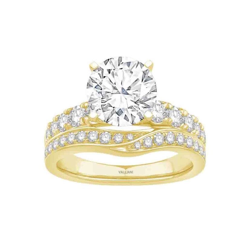 1 Ct. T.w. Cubic Zirconia Center Round Semi-mount - Ovani® In 18Kt Yellow Gold