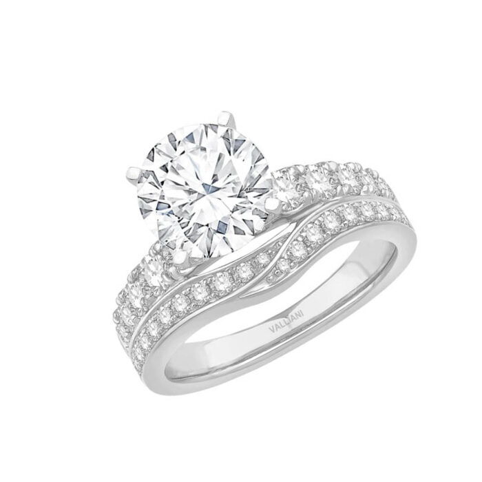 1 Ct. T.w. Cubic Zirconia Center Round Semi-mount - Ovani® In 18Kt White Gold