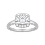 0.4 Ct. T.w. Cubic Zirconia Center Halo Semi-mount Ring - Ovani® In 18Kt White Gold