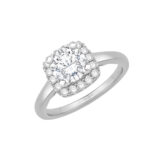 0.4 Ct. T.w. Cubic Zirconia Center Halo Semi-mount Ring - Ovani® In 18Kt White Gold