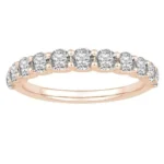 1 Ct. T.w. Diamond Round 11-stone Prong Set Wedding Band - Ovani In 18Kt Rose Gold