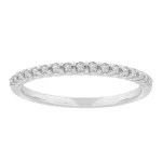 0.1 Ct. T.w. Diamond Round Prong Set Wedding Band - Ovani In 18Kt White Gold