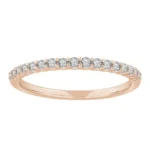0.1 Ct. T.w. Diamond Round Prong Set Wedding Band - Ovani In 18Kt Rose Gold