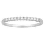 0.1 Ct. T.w. Diamond Round 11-stone Prong Set Wedding Band - Ovani In 18Kt White Gold