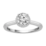 1/2 Ct. Center & 0.56 Ct. T.w. Halo Diamond Bridal Ring - Ovani<sup></sup> In 18Kt White Gold