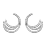 1.5 Ct. T.w. Diamond 3-layer Hoop Earrings - Ovani In 18kt White Gold