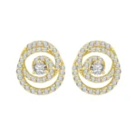 1/2 Ct. T.w. Diamond Double Circle Stud Earrings - Ovani In Yellow Gold