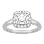 0.4 Ct. T.w. Cubic Zirconia Center Halo Semi-mount Ring - Ovani In 18Kt White Gold