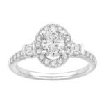 1/2 Ct. T.w. Cubic Zirconia Center Oval Semi-mount Ring - Ovani In 18Kt White Gold