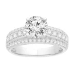 3/4 Ct. T.w. Cubic Zirconia Center Semi-mount Ring - Ovani In 18Kt White Gold