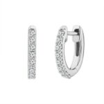 Bella By Ovani Lab-grown Diamonds Huggie Hoops 0.30 Ct. T.w. In 14k White Gold