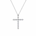 Bella By Ovani Lab-grown Diamond Cross Pendant - Novello 3/4 Ct. T.w. In 14kt White Gold