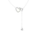 Bella By Ovani's Diamond Double Heart Lariat Necklace In 14kt Gold (0.11 ct. t.w.)