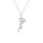 Bella By Ovani Lab-grown Diamond Cursive Script With Pave Detailing Love Pendant 0.20 Ct. T.w. In 10k White Gold