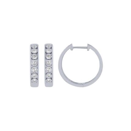 Bella By Ovani® 7-stone Huggie Hoops - 0.15 Ct. T.w.