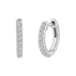 Bella By Ovani Lab-grown Diamonds Huggie Hoops 0.35 Ct. T.w. In 14k White Gold