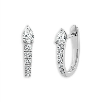 Bella By Ovani® Lab-grown Diamonds Teardrop And Round Hoops 0.55 Ct. T.w.