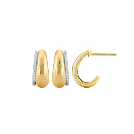 Bella By Ovani Lab-grown Diamonds Round Contemporary Hoops 0.13 Ct. T.w.