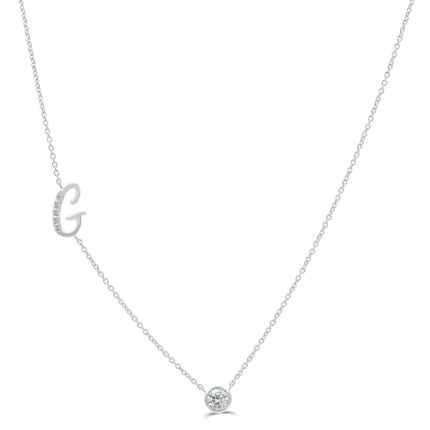 Bella By Ovani Letter Initial "g" Necklace 0.30 Ct. T.w.
